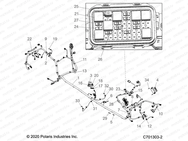 ELECTRICAL | ELECTRICAL, WIRE HARNESS, CHASSIS - Z21R4F92AH/BH (C701303-2)