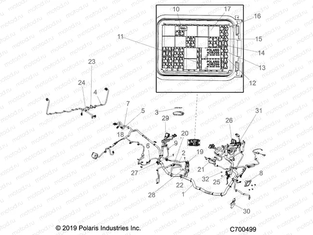 ELECTRICAL | ELECTRICAL, WIRE HARNESS (FROM 5/1/2019) - R19RRED4F1/N1/J1/SD4C1 (C700499)