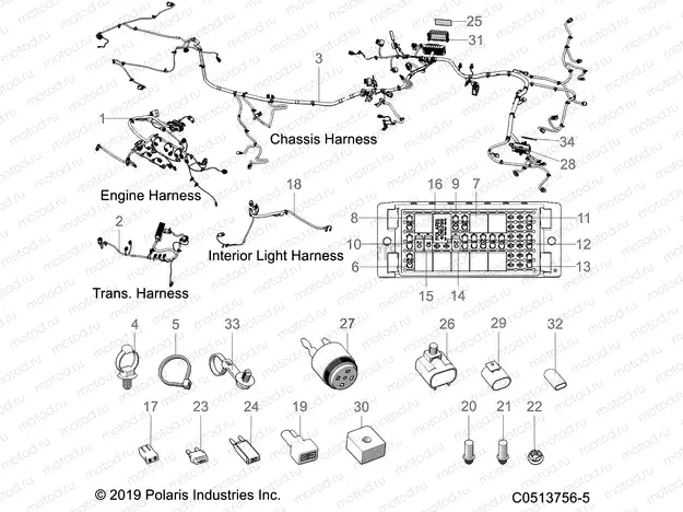 ELECTRICAL | ELECTRICAL, WIRE HARNESS - T20AAPHD/RHB ALL OPTIONS (C0513756-5)