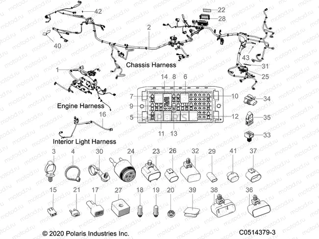 ELECTRICAL | ELECTRICAL, WIRE HARNESS - T21AARGB/SGD ALL OPTIONS (C0514379-3)