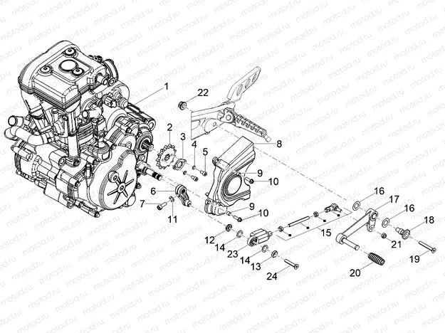 Engine-Completing part-Lever