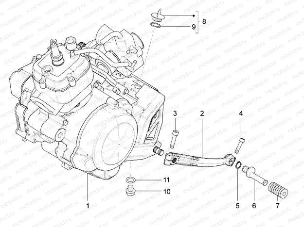 Engine-Completing part-Lever