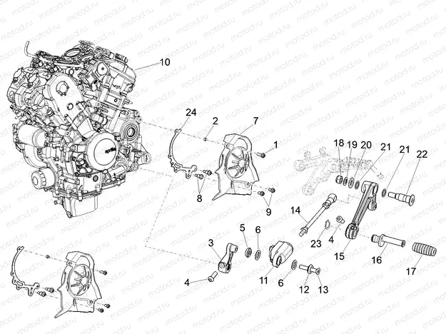 Engine-Completing part-Lever