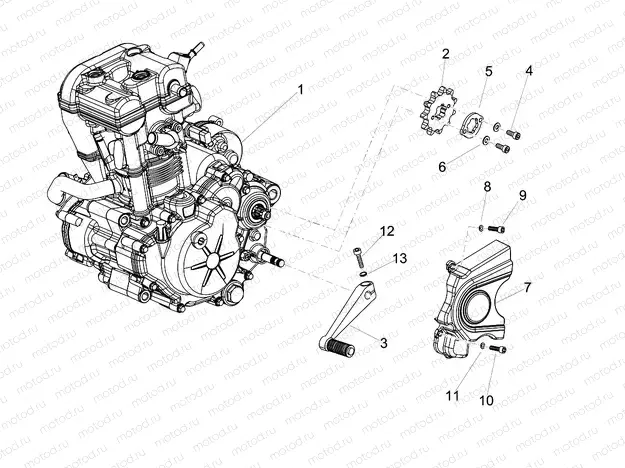 Engine-Completing part-Lever