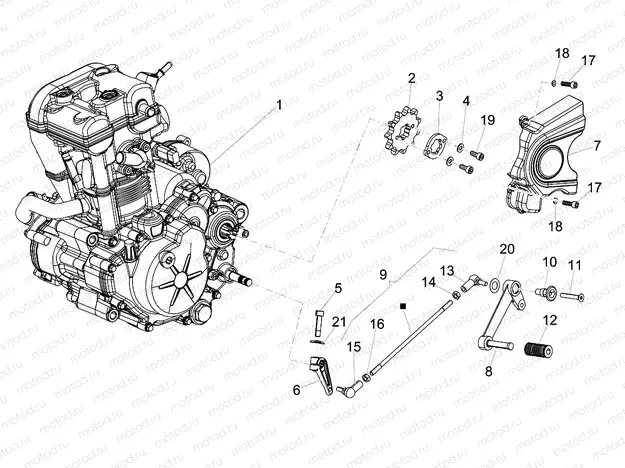 Engine-Completing part-Lever