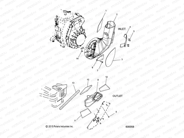 ENGINE | ENGINE, AIR INLET and OUTLET DUCTS - S20CFE5BSL (600058)