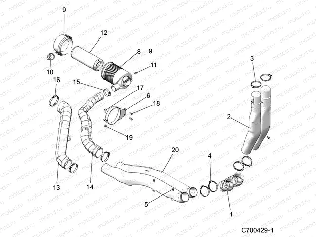 ENGINE | ENGINE, AIR INTAKE, FRONT - D21BBPD4B4 (C700429-1)