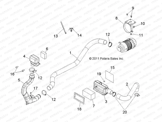 ENGINE | ENGINE, AIR INTAKE - R13RH50AG/AH/AM/AR (49RGRAIRINTAKE12500)