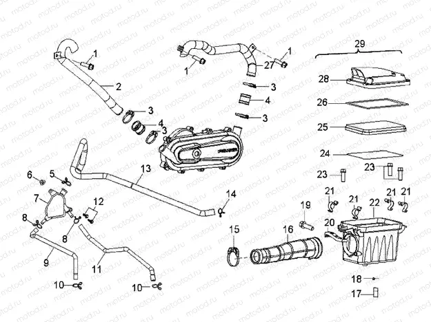 ENGINE | ENGINE, AIR INTAKE SYSTEM - A08KA09AB/AC/AD (49ATVAIRBOX08OUT90)