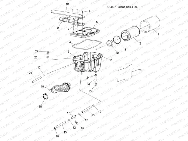 ENGINE | ENGINE, AIR INTAKE SYSTEM - A08LH46AQ/AX/AZ (49ATVAIRBOX08SP400)