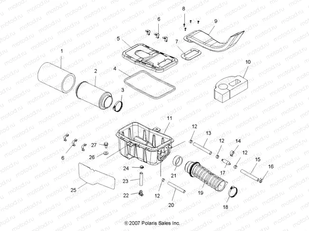 ENGINE | ENGINE, AIR INTAKE SYSTEM - A08MH50SS/SQ (49ATVAIRBOX08SP500EFI)