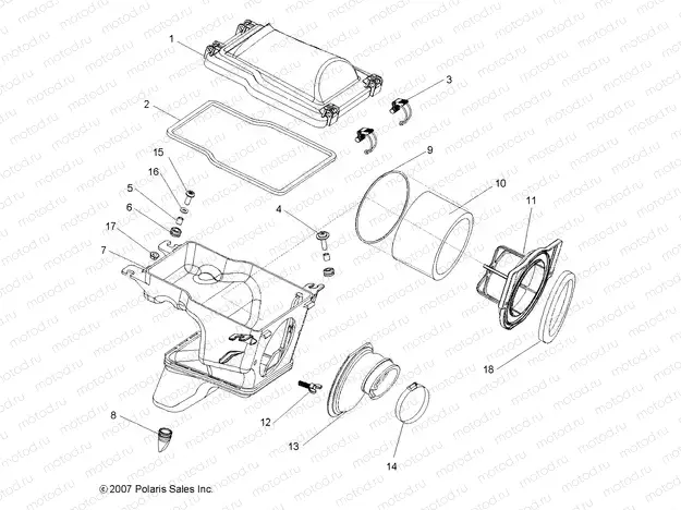 ENGINE | ENGINE, AIR INTAKE SYSTEM - A09GJ45AA (49ATVAIRBOX08OUT525S)