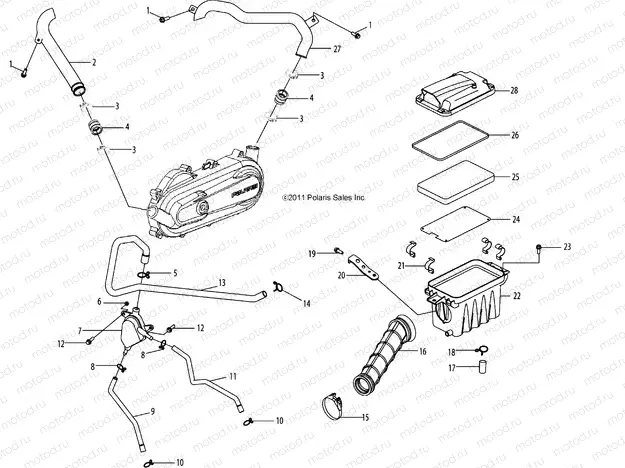 ENGINE | ENGINE, AIR INTAKE SYSTEM - A13FA09AA (49ATVAIRBOX12SP90)