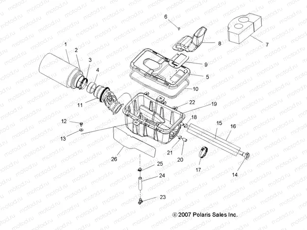 ENGINE | ENGINE, AIR INTAKE SYSTEM - A15S6A76FA (49ATVAIRBOX08SP800EFI)