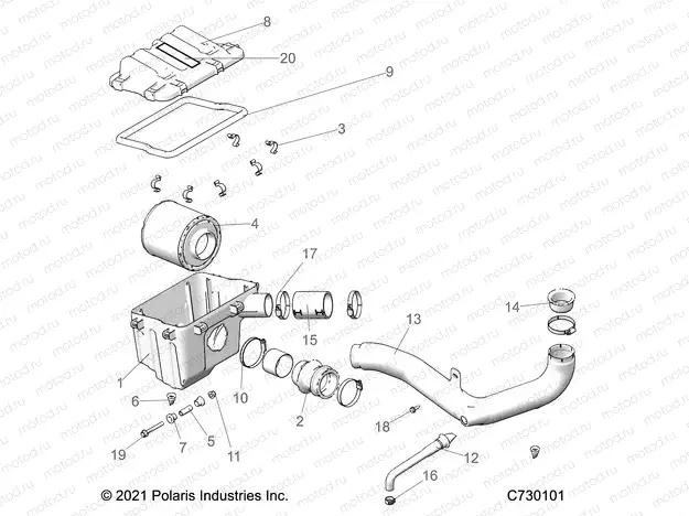 ENGINE | ENGINE, AIR INTAKE SYSTEM - D22M2A57B4/G57B4 (C730101)