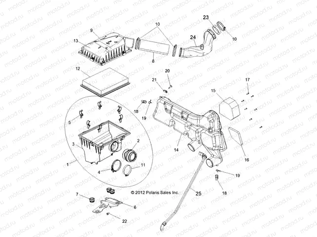 ENGINE | ENGINE, AIR INTAKE SYSTEM - R13VH57FX (49RGRAIRBOX13RZR570I)