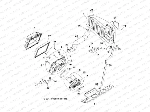 ENGINE | ENGINE, AIR INTAKE SYSTEM - R13XT87AA/9EAK (49RGRAIRBOX13RZRXP900)