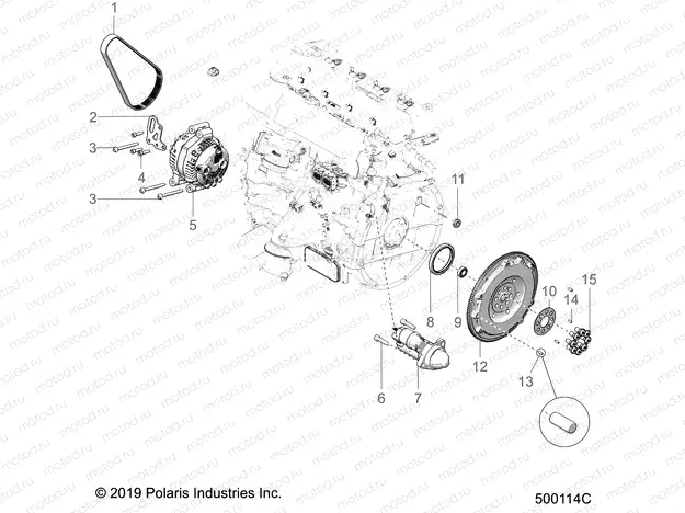 ENGINE | ENGINE, ALTERNATOR, FLYWHEEL, and STARTER - T20AARGB ALL OPTIONS (500114C)