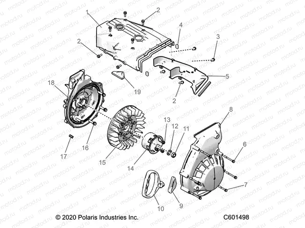 ENGINE | ENGINE, BLOWER HOUSING and RECOIL STARTER -  S23CBU5TSL (C601498)