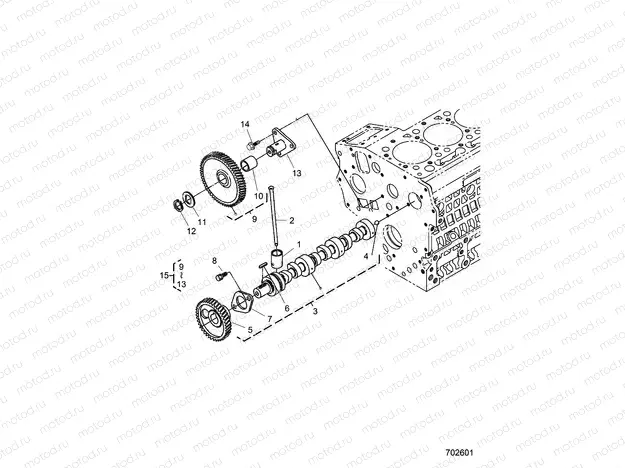 ENGINE | ENGINE, CAMSHAFT AND IDLE GEAR SHAFT - D22P4ED4B4/FD4B4 (702601)