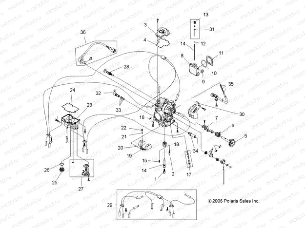 ENGINE | ENGINE, CARBURETOR - A07GP52AA/AB (49ATVCARB07OUT525)