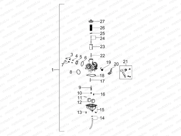 ENGINE | ENGINE, CARBURETOR - A13PB20AF (49ATVCARB08PHX)
