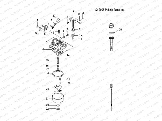 ENGINE | ENGINE, CARBURETOR and CHOKE CABLE - S20WAA1ASA/AEA (49SNOWCARBURETOR13120)