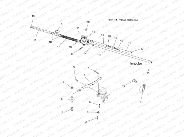 ENGINE | ENGINE, CARBURETOR MOUNTING and FUEL LINES - A13MH50FF/FJ/FU (49ATVCARBBRKT11500)