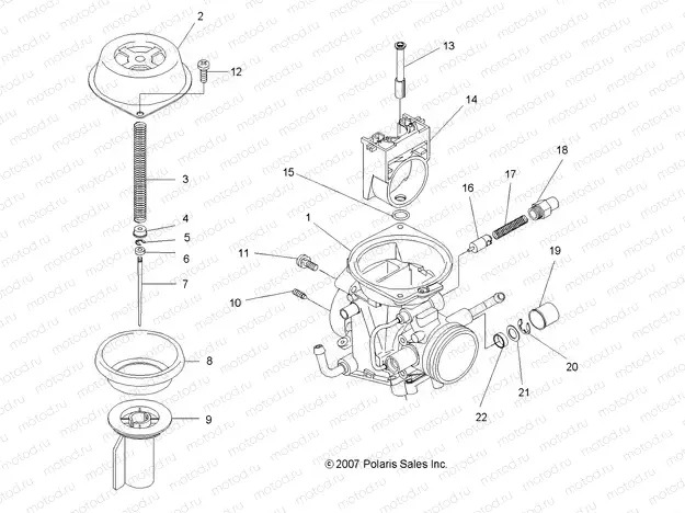 ENGINE | ENGINE, CARBURETOR, UPPER - A09BA50FA (49ATVCARBUPPER08SCRAM)