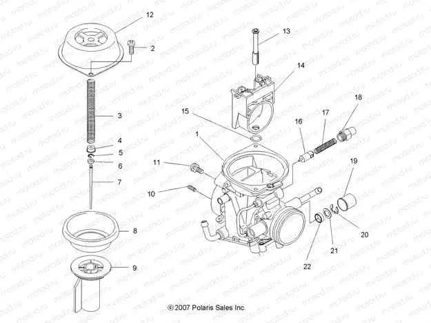 ENGINE | ENGINE, CARBURETOR, UPPER - A13MH50FF/FJ/FU (49ATVCARBUPPER08SP500)