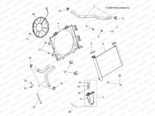 ENGINE | ENGINE, COOLING SYSTEM - A09ZN85/8X ALL OPTIONS (49ATVCOOL09SPEPS850)
