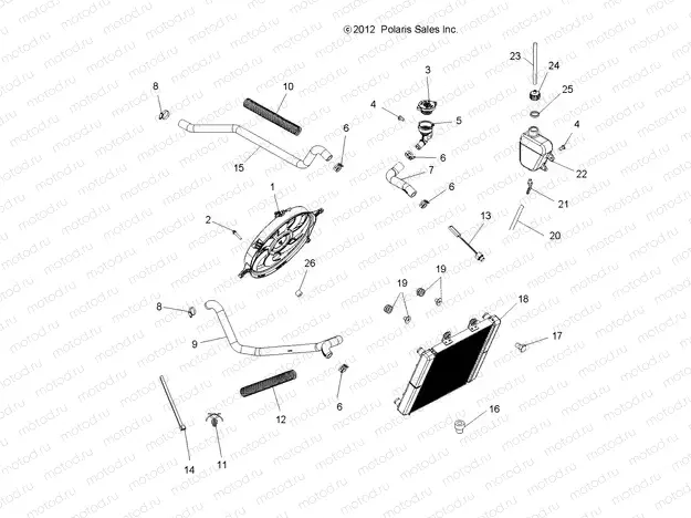 ENGINE | ENGINE, COOLING SYSTEM - A13MB46TH (49ATVCOOL13HAWK)