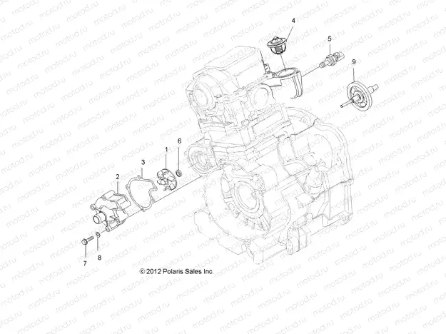 ENGINE | ENGINE, COOLING SYSTEM and WATER PUMP - A13DN5EFL (49ATVWATERPUMP12SP550)