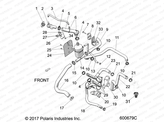 ENGINE | ENGINE, COOLING SYSTEM, BOTTLE/HOSES - S20FJB8/FJE8/FJP8 ALL OPTIONS (600679C)