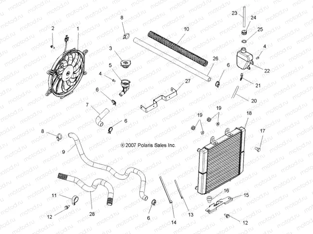 ENGINE | ENGINE, COOLING SYSTEM (Built 4/06/09 and Before) - A09MH50AX/AX/AZ (49ATVCOOL08SP500)