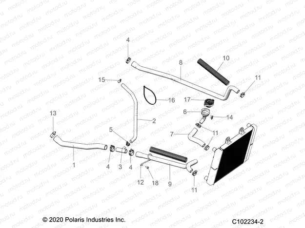 ENGINE | ENGINE, COOLING SYSTEM, HOSES - A21S6E57A1/3A1 (C102234-2)