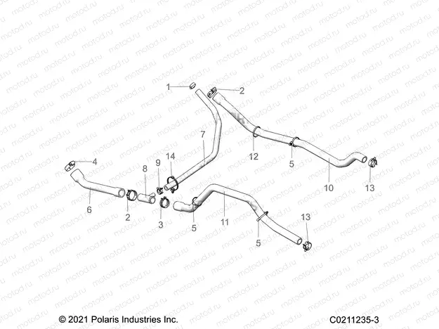 ENGINE | ENGINE, COOLING SYSTEM, HOSES - A21SEA57A1/A3/A5/A7/A9 (C0211235-3)