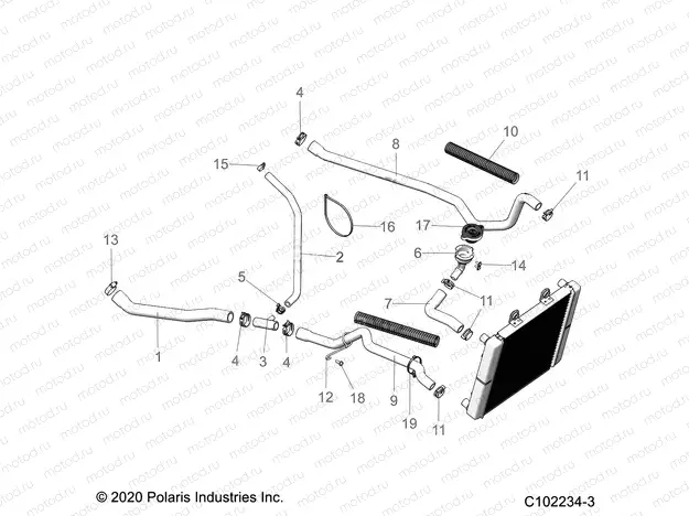 ENGINE | ENGINE, COOLING SYSTEM, HOSES - A23SJE57AX (C102234-3)