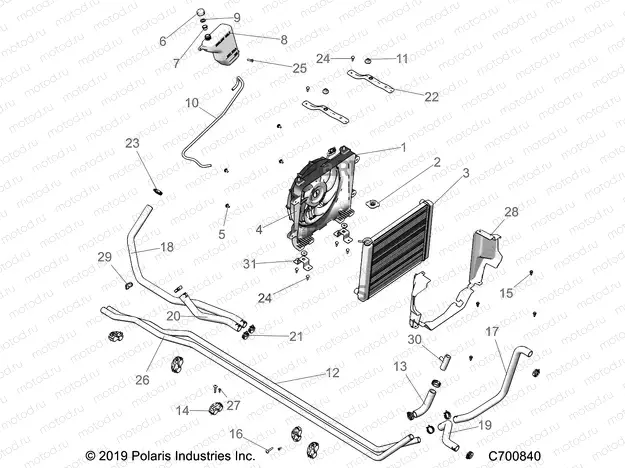 ENGINE | ENGINE, COOLING SYSTEM - R22RRS99CK (C700840)