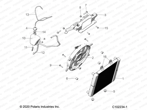 ENGINE | ENGINE, COOLING SYSTEM, RADIATOR, FAN & OVERFLOW BOTTLE - A23SDE57P4 (C102234-1)