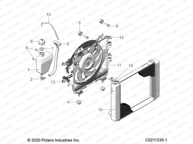 ENGINE | ENGINE, COOLING SYSTEM, RADIATOR, FAN & OVERFLOW BOTTLE - A23SEA57F1/T57C1/C2/F1 (C0211235-1)