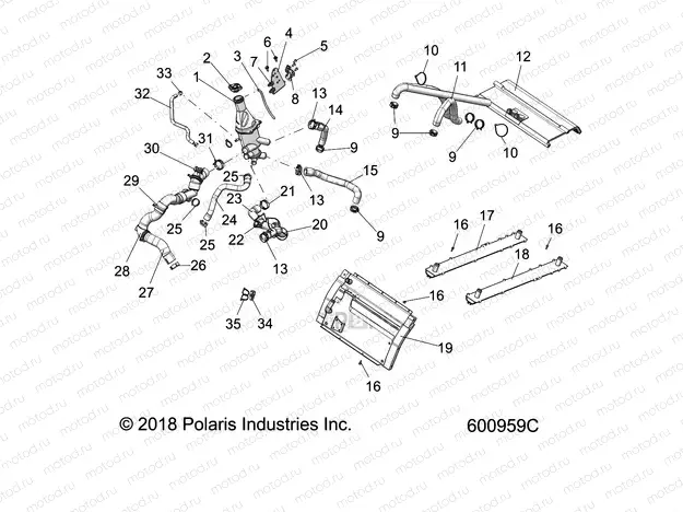 ENGINE | ENGINE, COOLING SYSTEM - S20DCH8RS ALL OPTIONS (600959C)