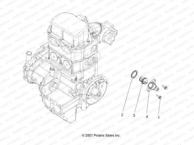 ENGINE | ENGINE, COOLING SYSTEM THERMOSTAT - A11CF76AA (49ATVMANIFOLD08SP800EFI)
