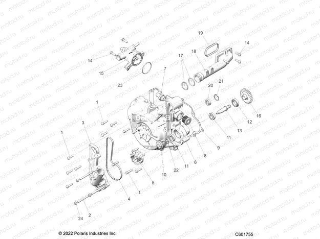 ENGINE | ENGINE, COOLING SYSTEM/WATER PUMP - S23FJE9FS/9FE ALL OPTIONS (C601755)
