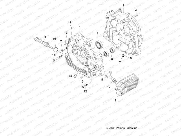 ENGINE | ENGINE, CRANKCASE - A09LH27AX/AZ (49ATVCRANKCASE09SP300)