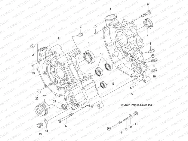 ENGINE | ENGINE, CRANKCASE - A09MN50ET (49ATVCRANKCASE08SP500)