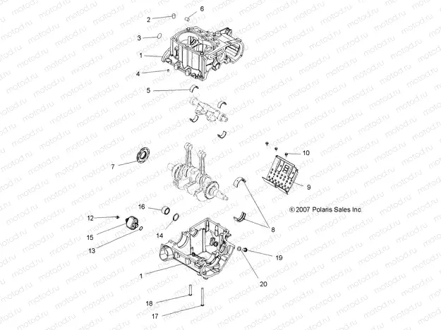 ENGINE | ENGINE, CRANKCASE - A15S6A76FA (49ATVCRANKCASE08SP800EFI)