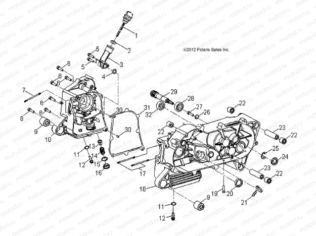 ENGINE | ENGINE, CRANKCASE - A15YAK05AD/AF (49ATVCRANKCASE13OUT50)
