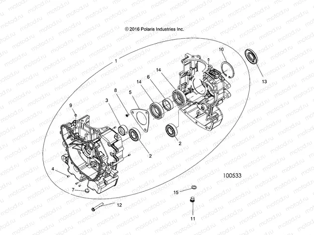 ENGINE | ENGINE, CRANKCASE - A17DAH57A5 (100533)