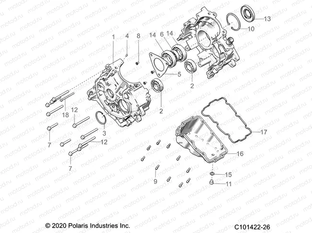 ENGINE | ENGINE, CRANKCASE - A23SEE57A1/A3/A6/A9 (C101422-26)